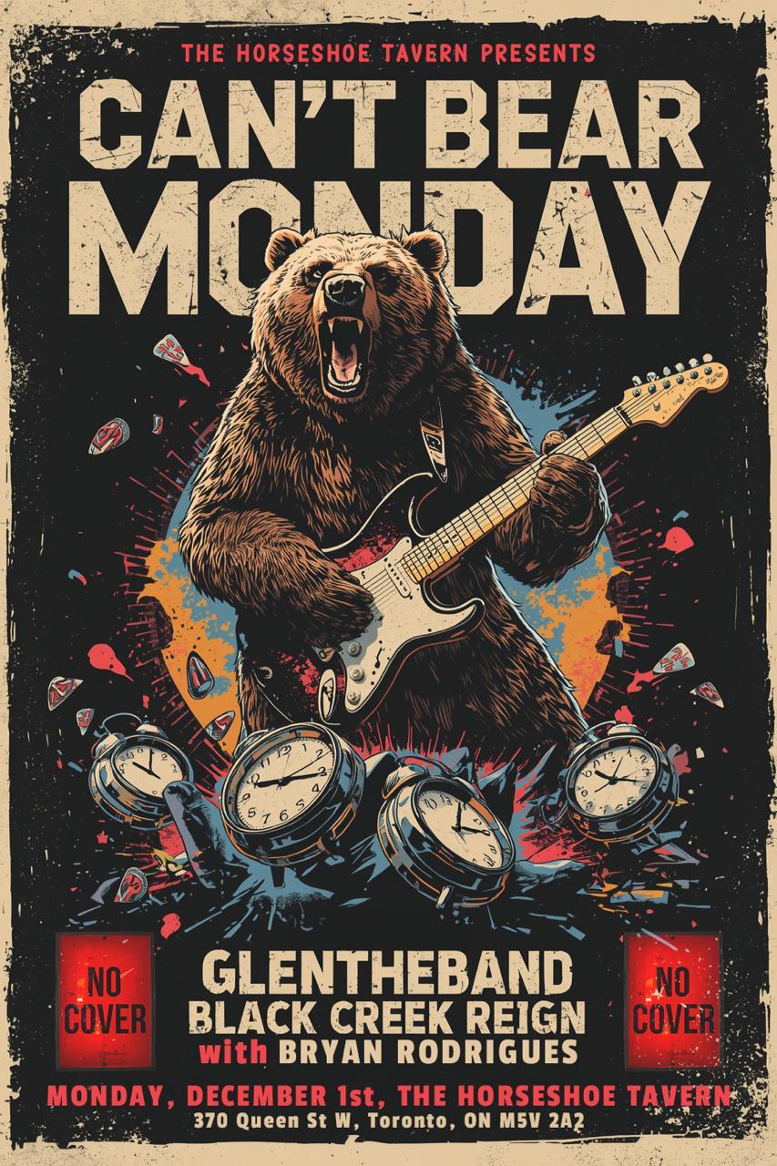 Can’t Bear Monday — The Horseshoe Tavern poster